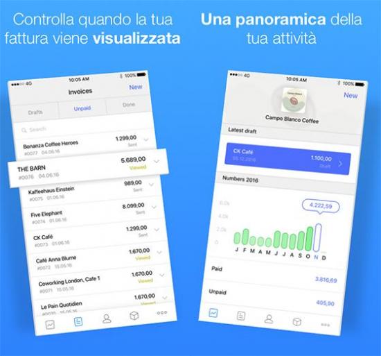 app per iOS di Debitoor programma per fatture online 
