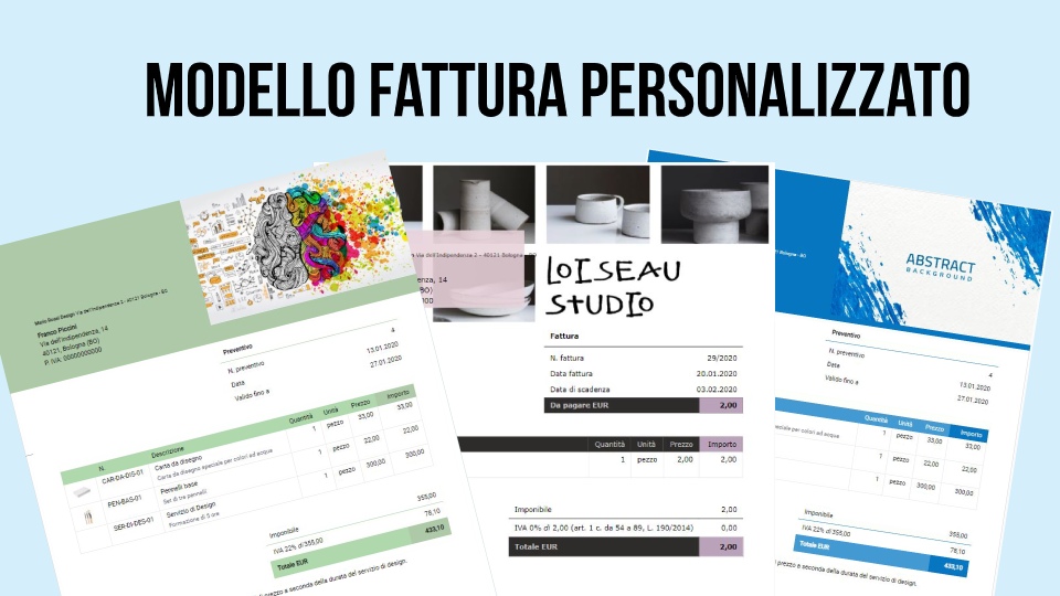 modello fattura personalizzato