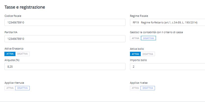 Tasse e registrazione modello di fattura per PMI e professionisti